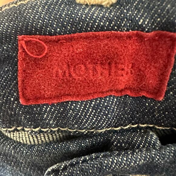 MOTHER RACER STRIPE "INSIDER CROP STEP FRAY" JEANS - Picture 4 of 7